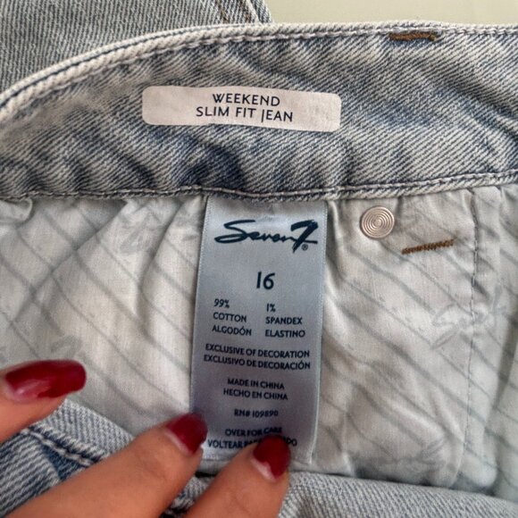 Seven7 Jean & Light Blue & Size 16 & Weekend Slim Fit Jean - Picture 8 of 12